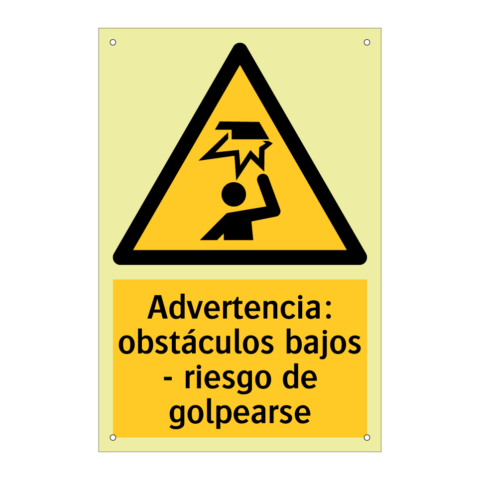 Advertencia: obstáculos bajos - riesgo de golpearse