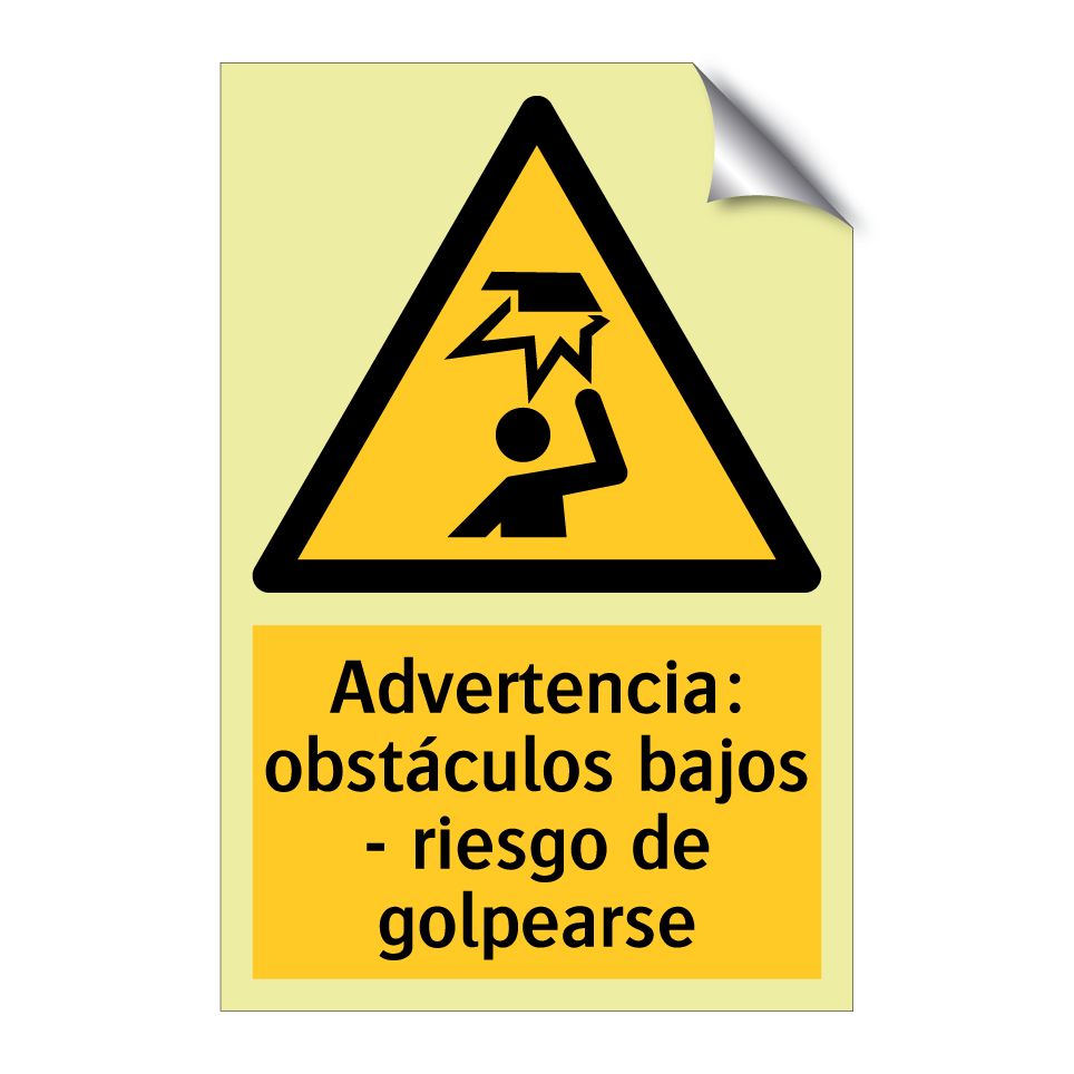 Advertencia: obstáculos bajos - riesgo de golpearse