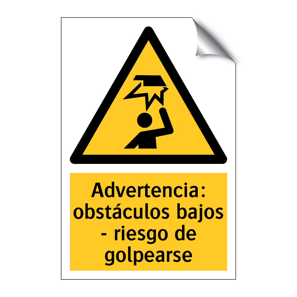 Advertencia: obstáculos bajos - riesgo de golpearse