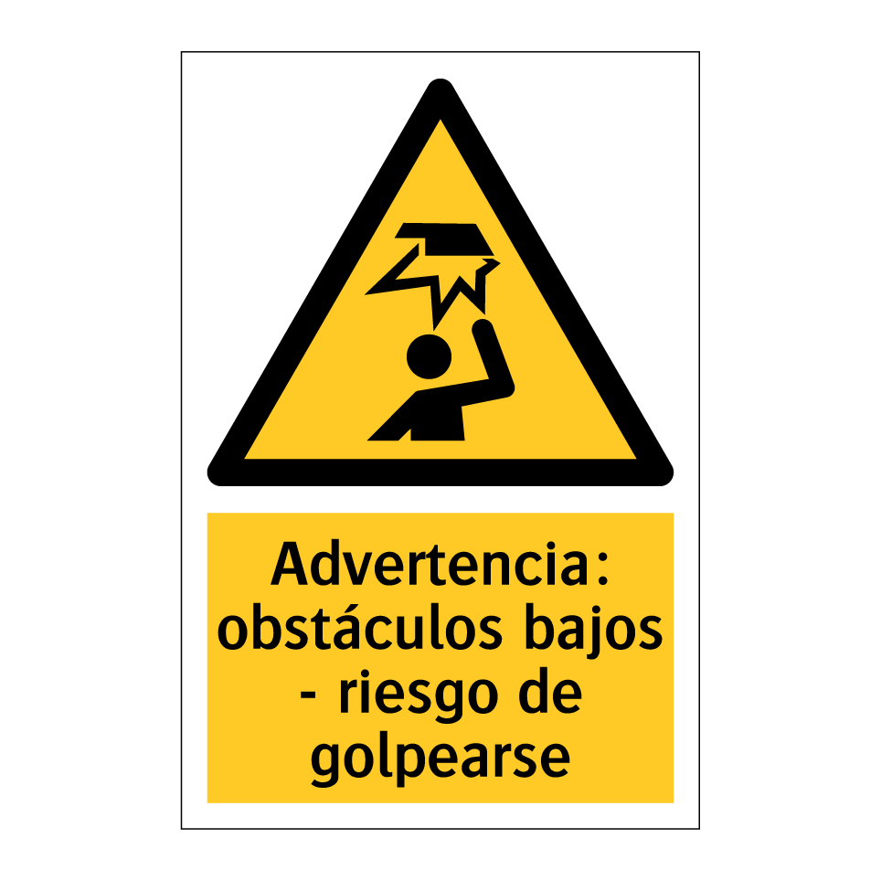 Advertencia: obstáculos bajos - riesgo de golpearse