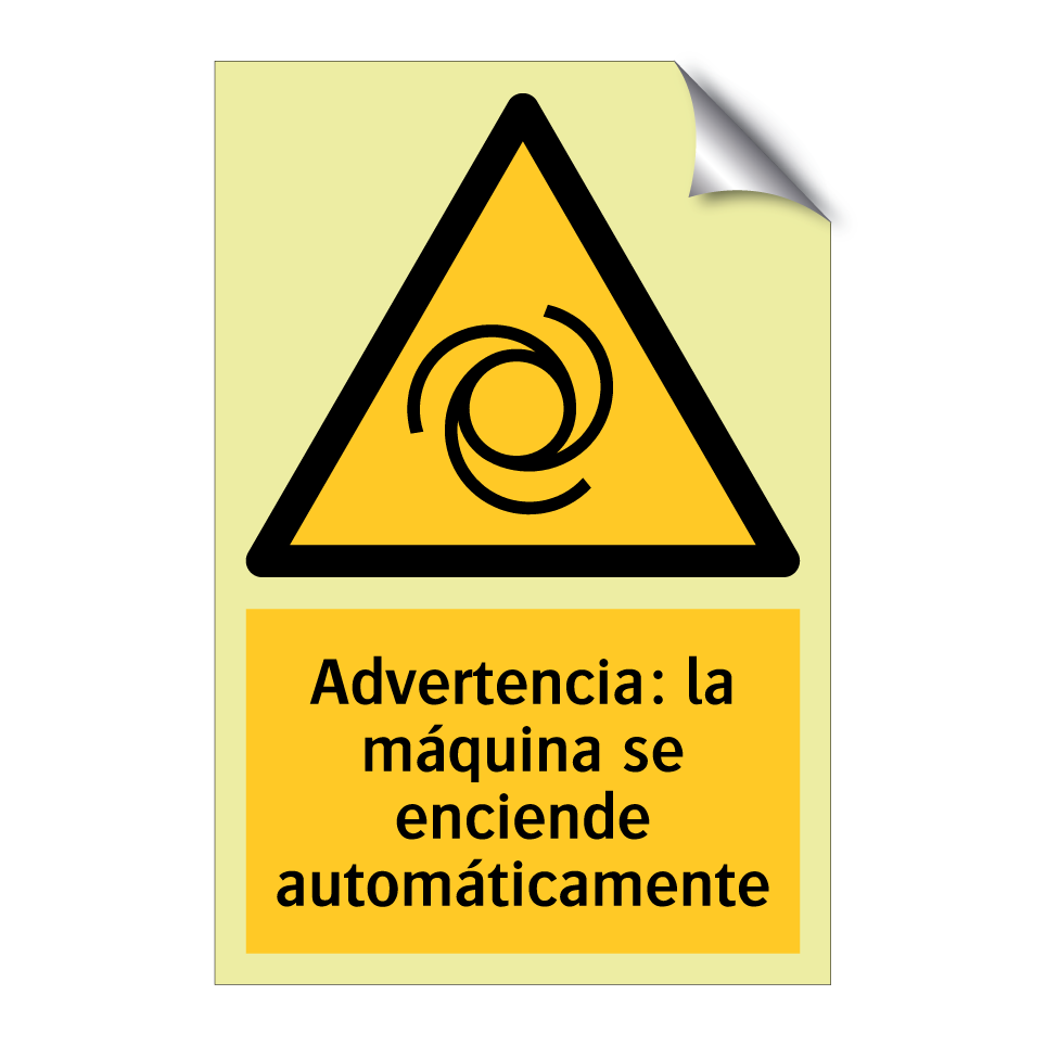 Advertencia: la máquina se enciende automáticamente