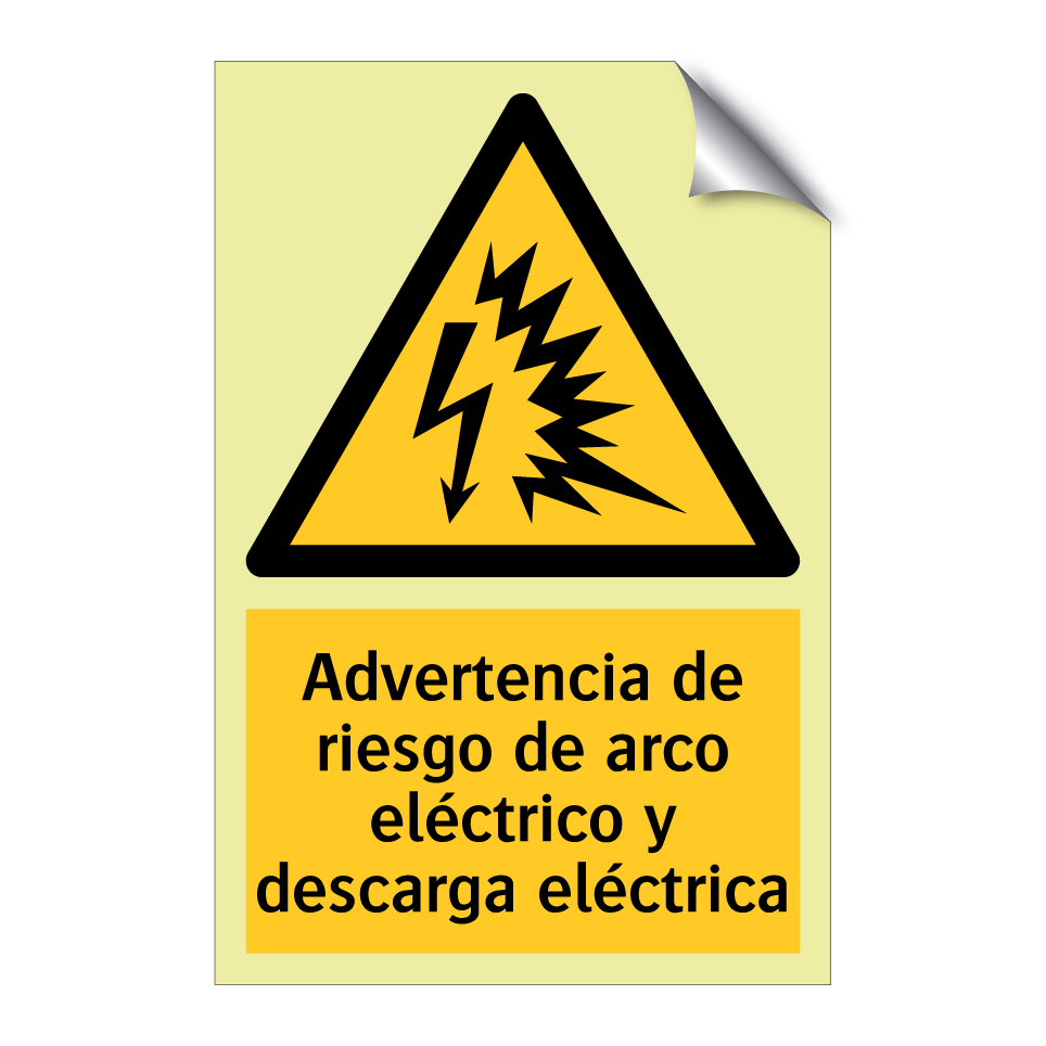Advertencia de riesgo de arco eléctrico y descarga eléctrica