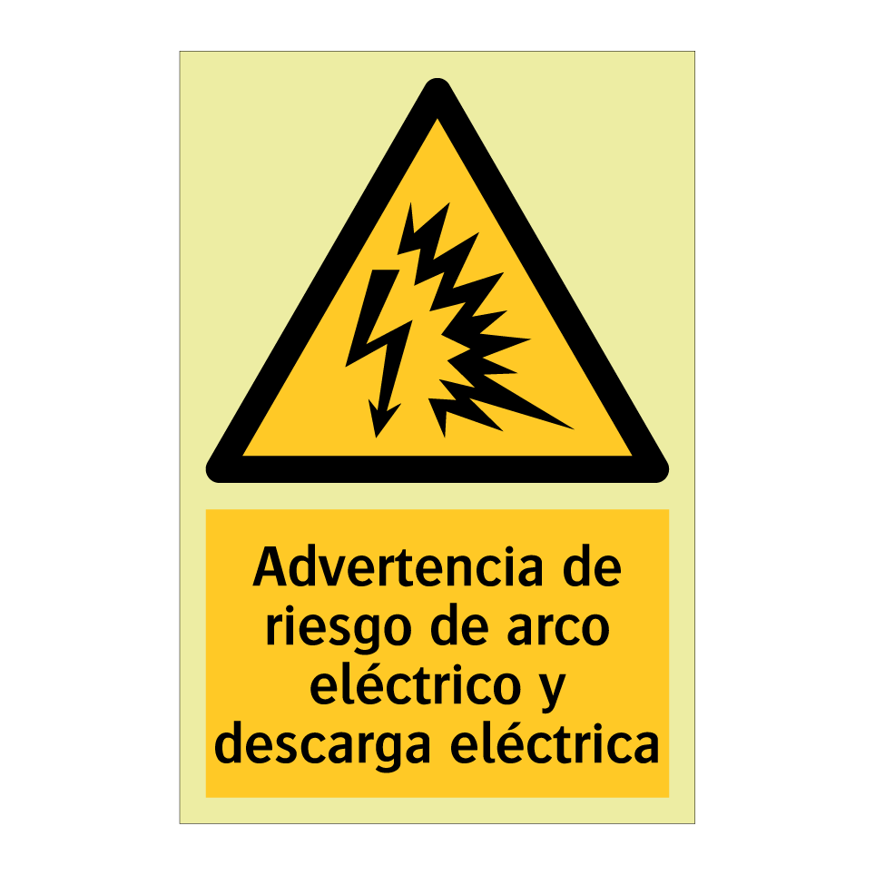 Advertencia de riesgo de arco eléctrico y descarga eléctrica