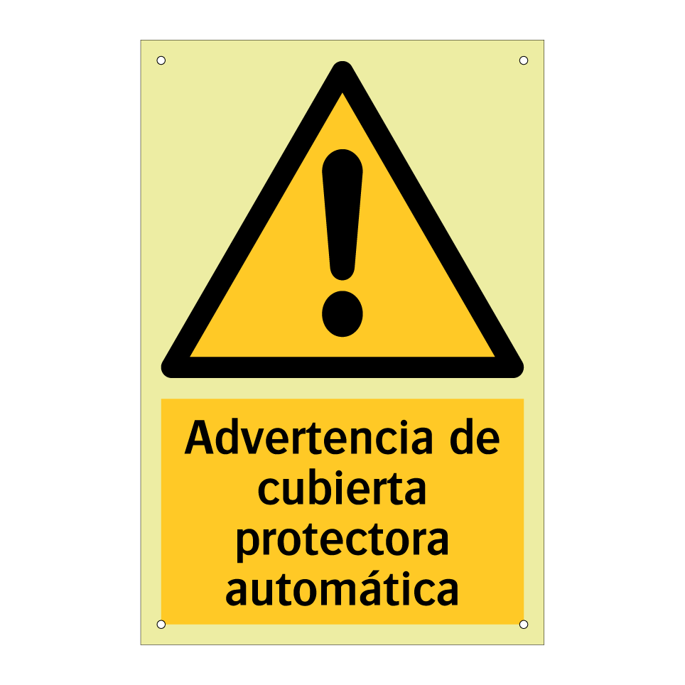 Advertencia de cubierta protectora automática