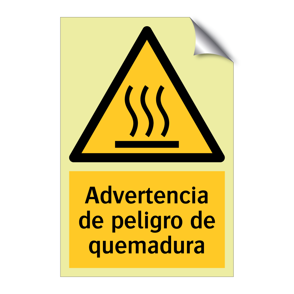 Advertencia de peligro de quemadura