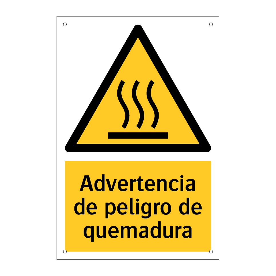 Advertencia de peligro de quemadura