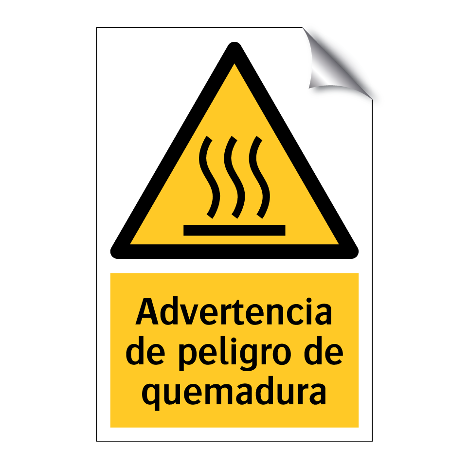 Advertencia de peligro de quemadura