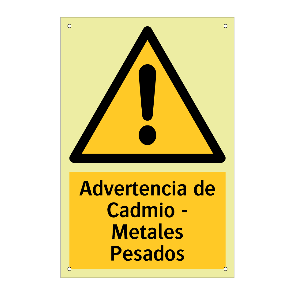Advertencia de Cadmio - Metales Pesados