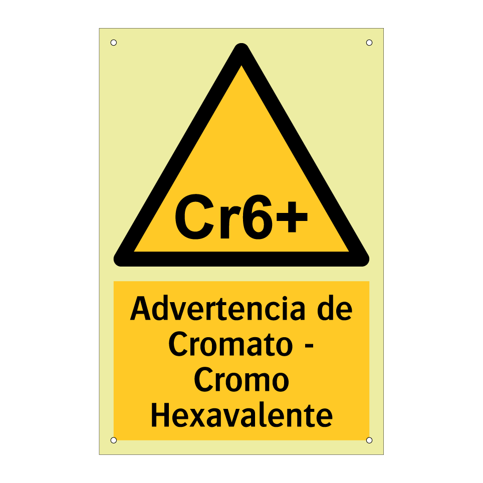 Advertencia de Cromato - Cromo Hexavalente