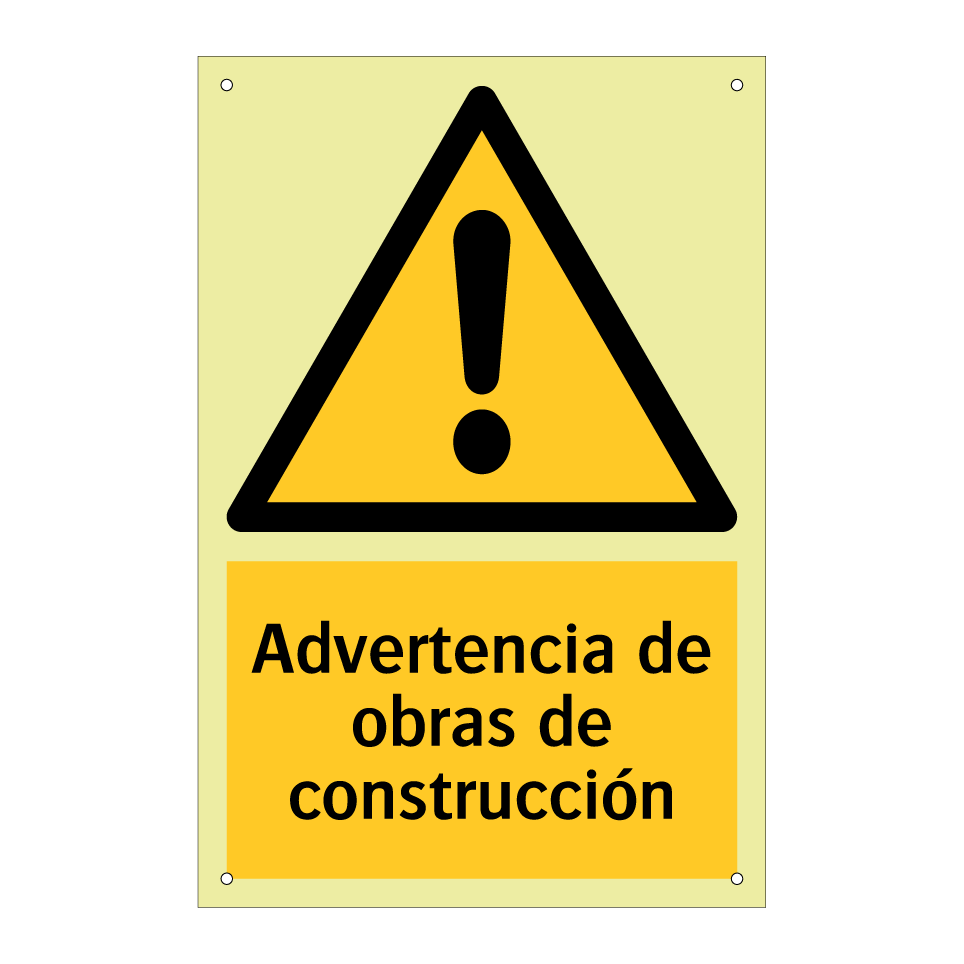 Advertencia de obras de construcción
