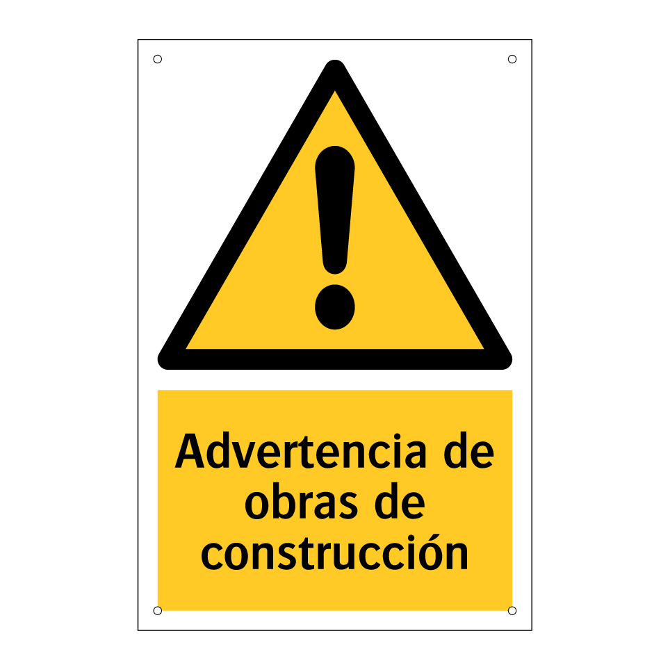 Advertencia de obras de construcción