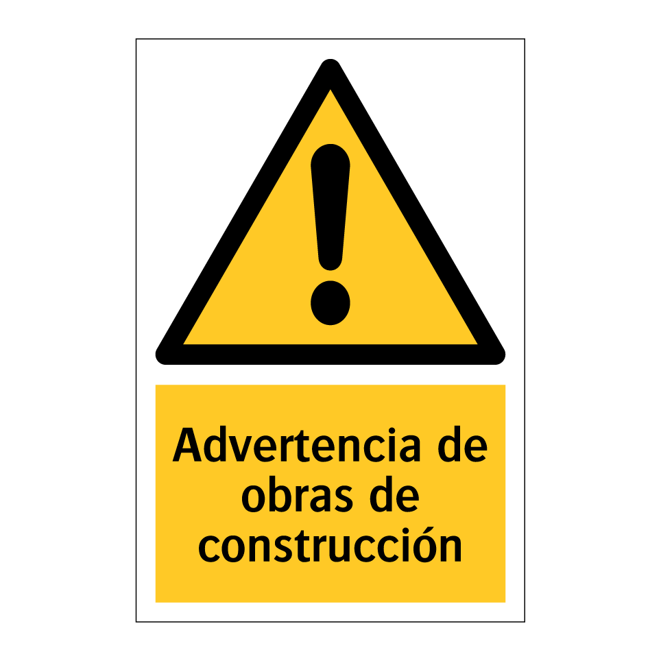 Advertencia de obras de construcción