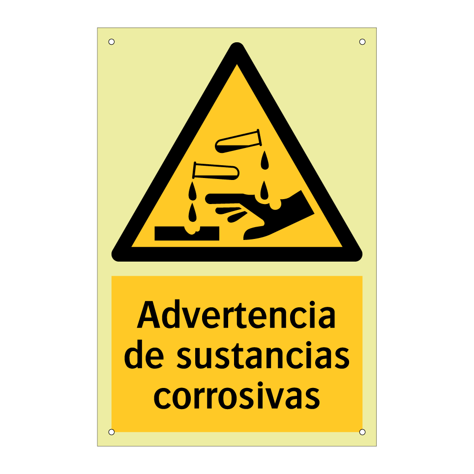 Advertencia de sustancias corrosivas