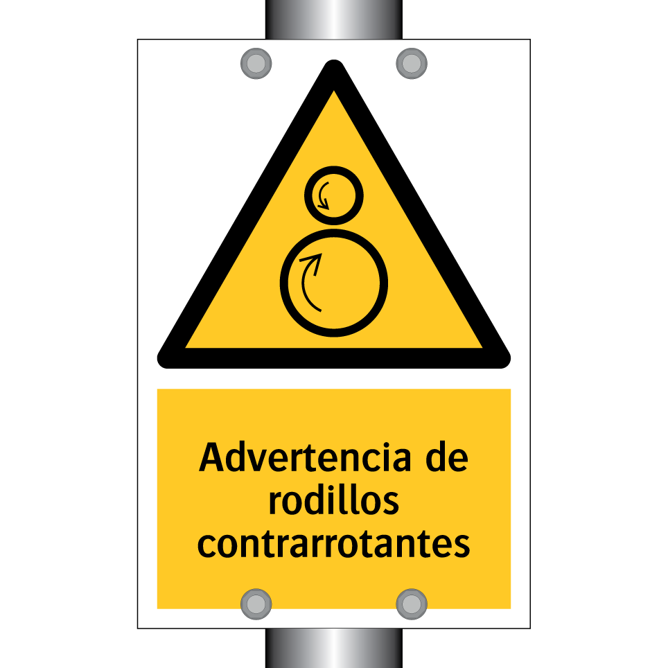 Advertencia de rodillos contrarrotantes