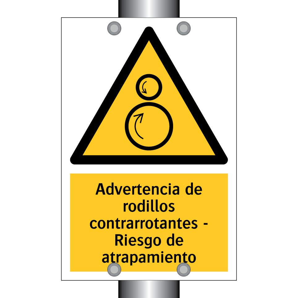 Advertencia de rodillos contrarrotantes - Riesgo de atrapamiento