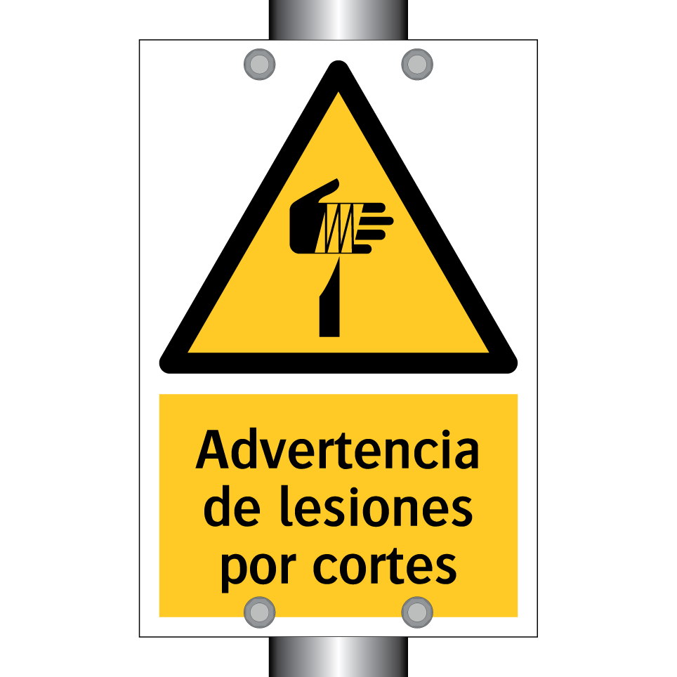 Advertencia de lesiones por cortes