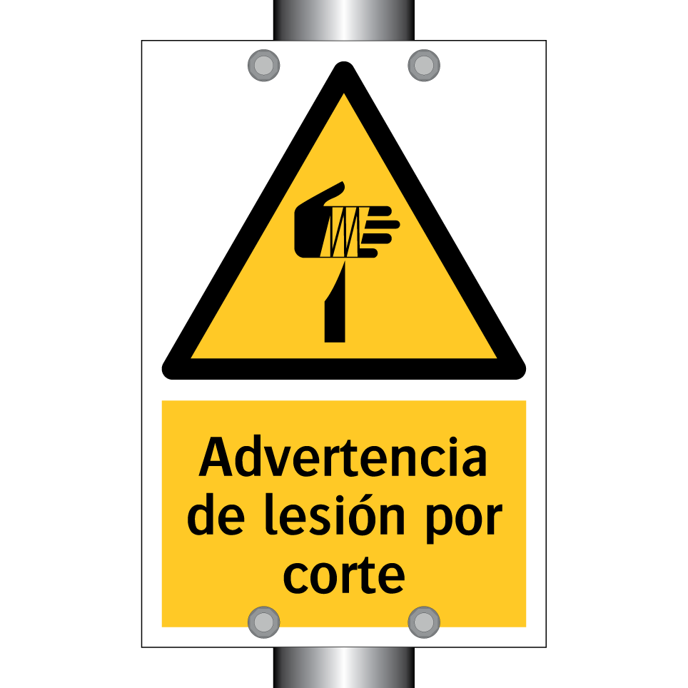 Advertencia de lesión por corte