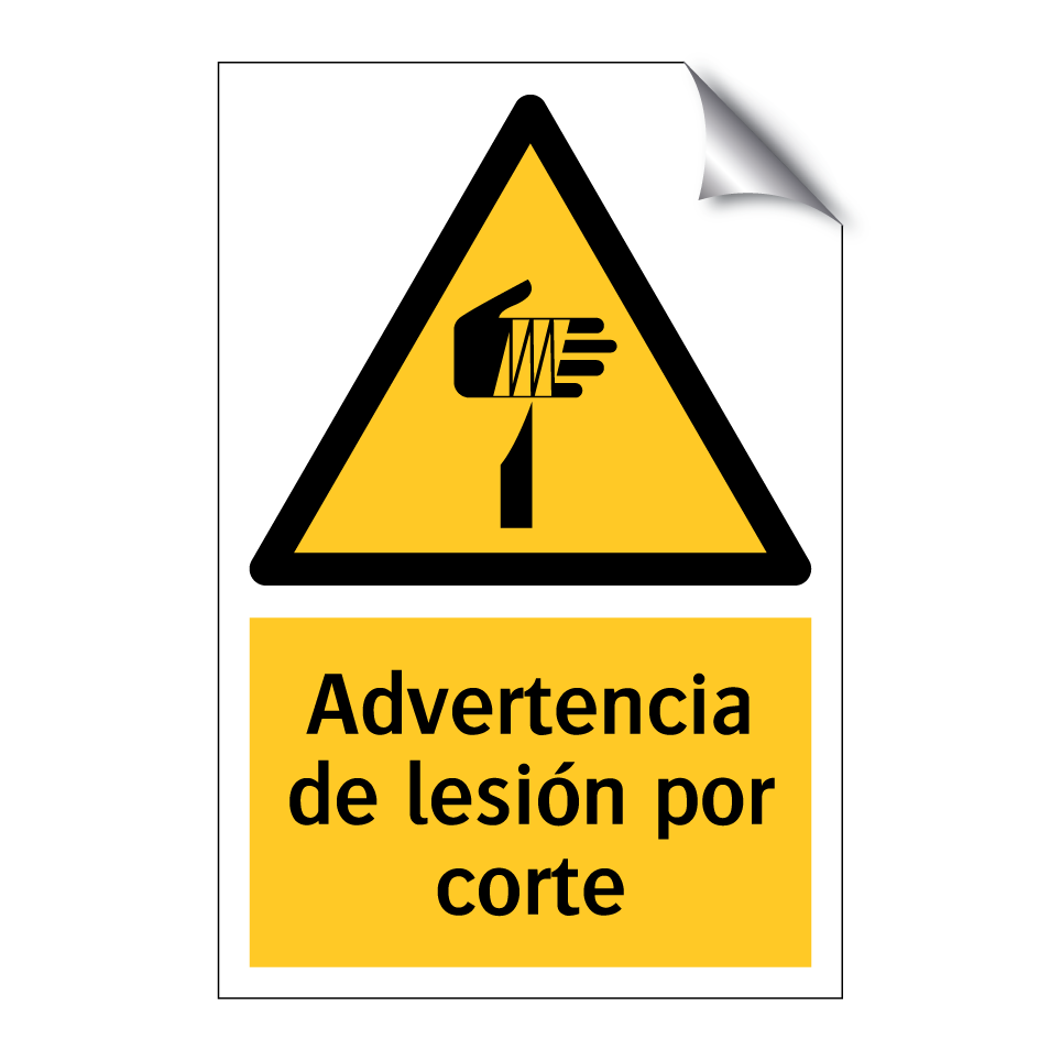 Advertencia de lesión por corte