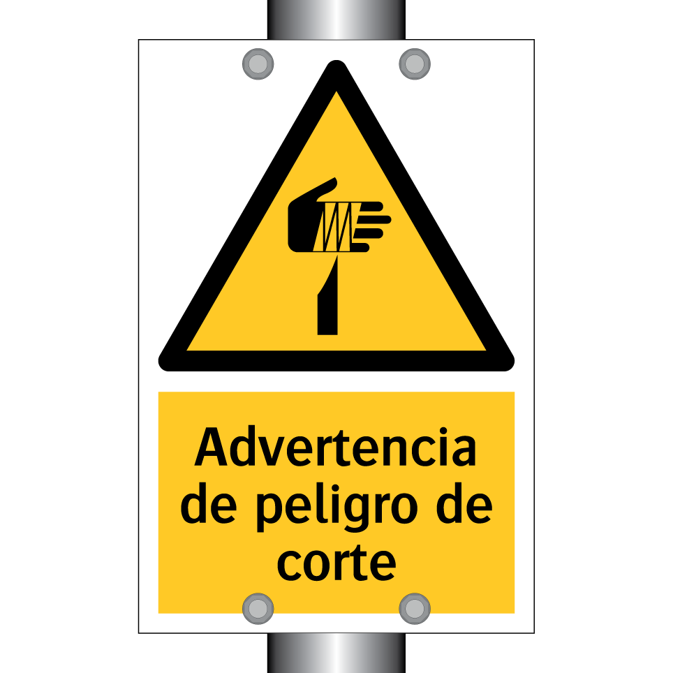 Advertencia de peligro de corte