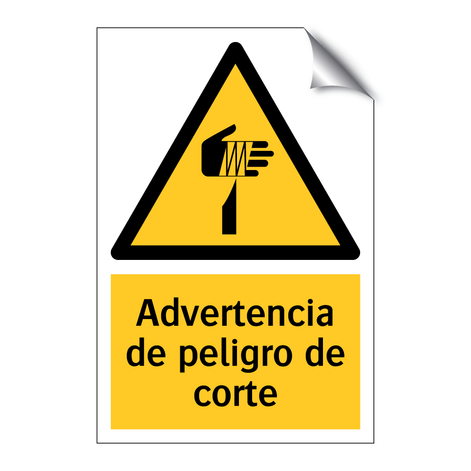 Advertencia de peligro de corte