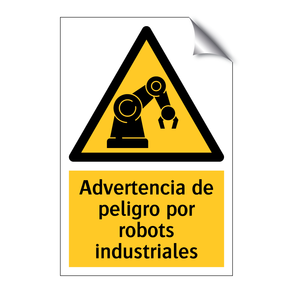 Advertencia de peligro por robots industriales