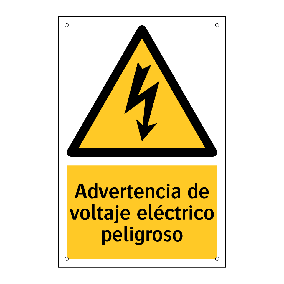 Advertencia de voltaje eléctrico peligroso