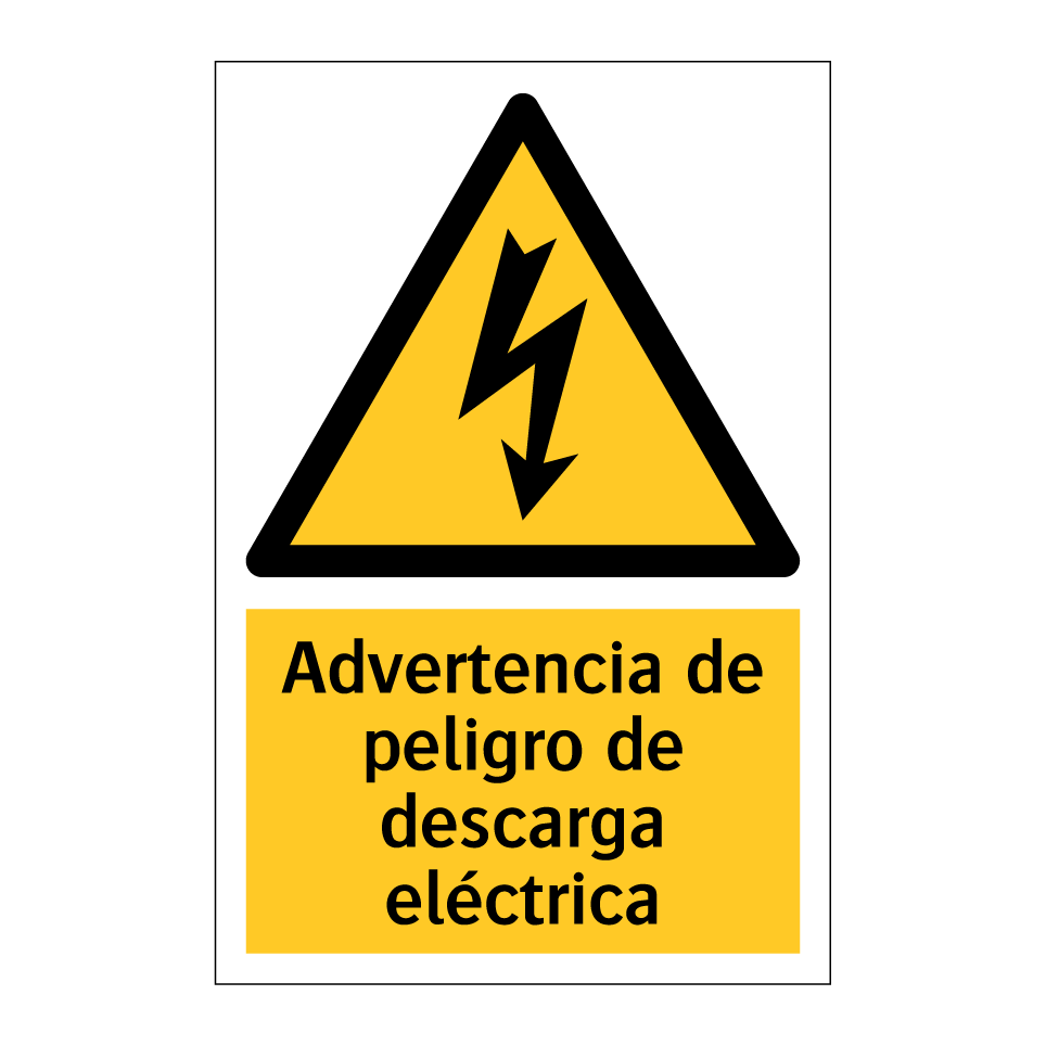 Advertencia de peligro de descarga eléctrica