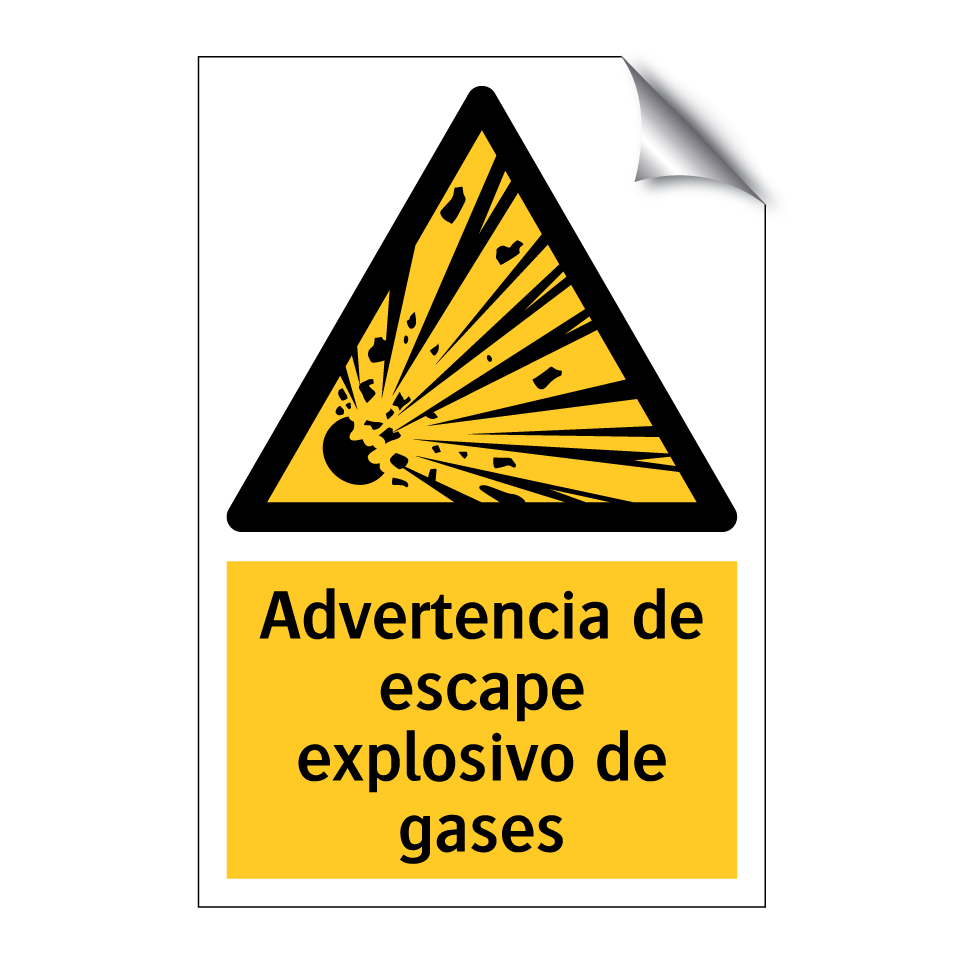 Advertencia de escape explosivo de gases