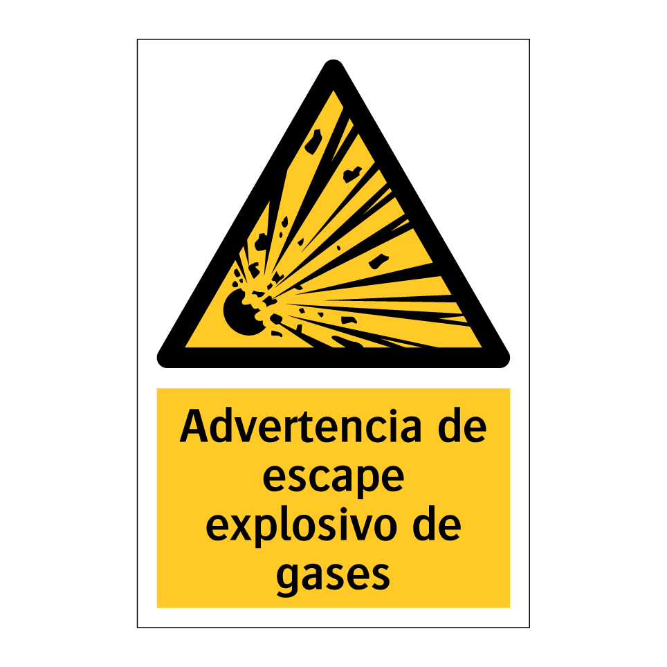 Advertencia de escape explosivo de gases