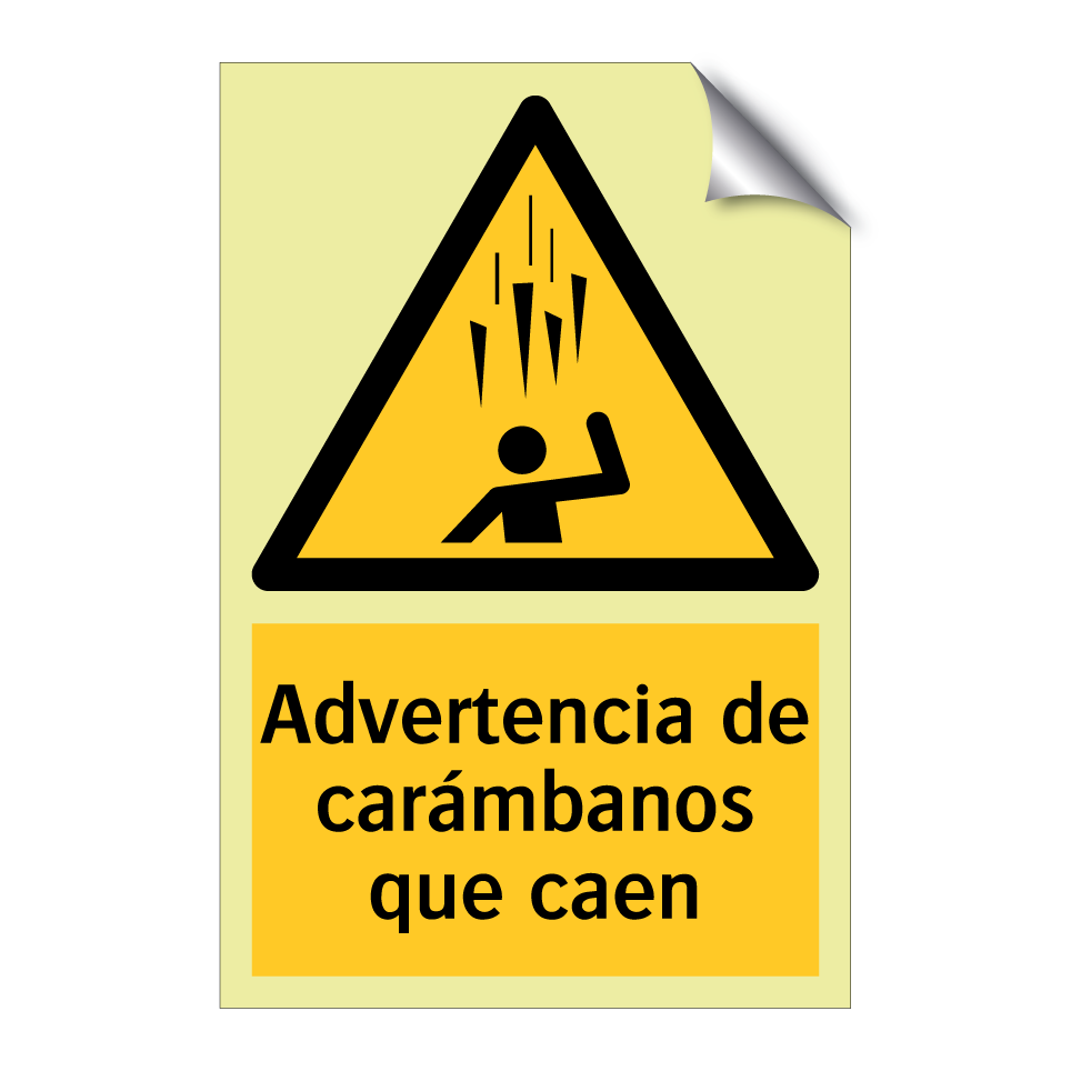 Advertencia de carámbanos que caen