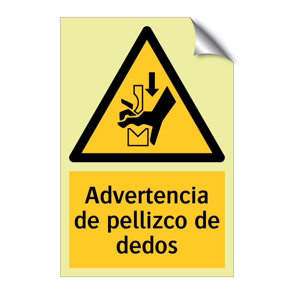 Advertencia de pellizco de dedos