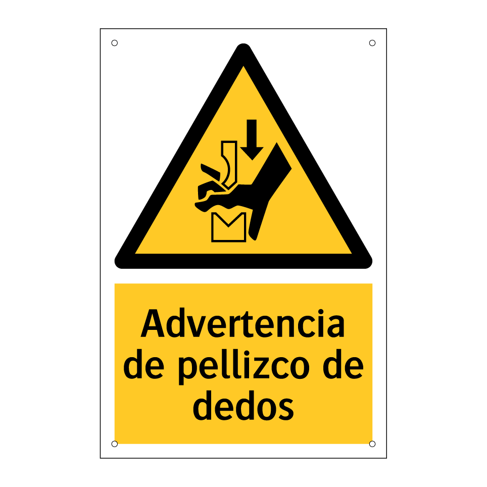 Advertencia de pellizco de dedos