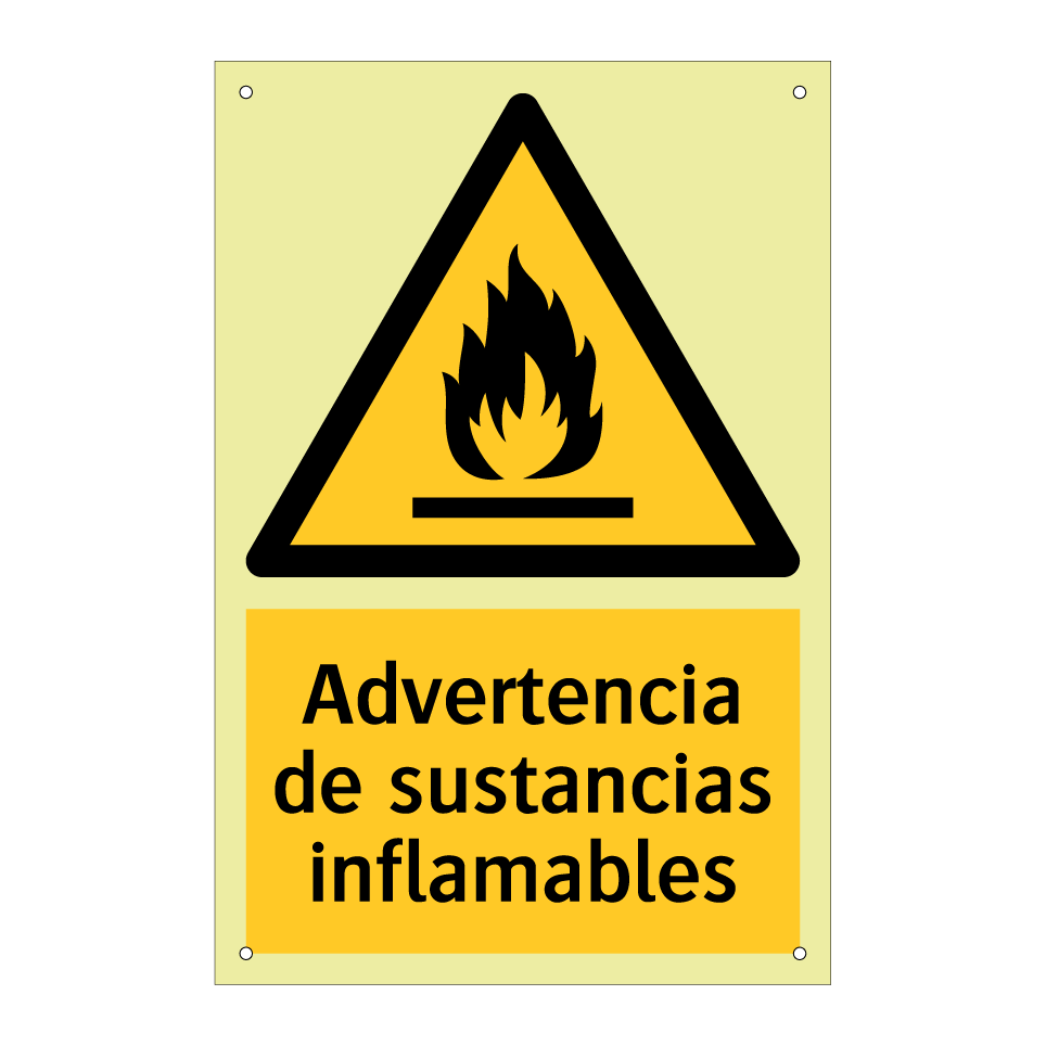 Advertencia de sustancias inflamables