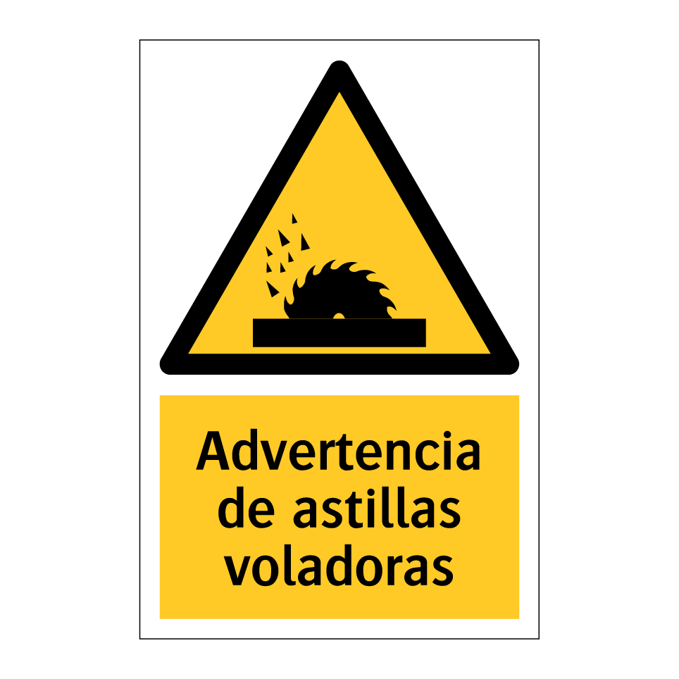 Advertencia de astillas voladoras