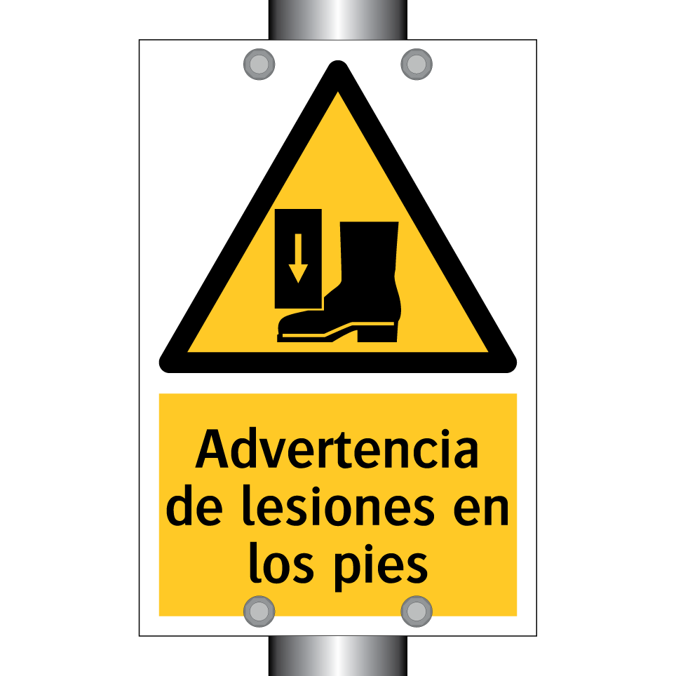 Advertencia de lesiones en los pies