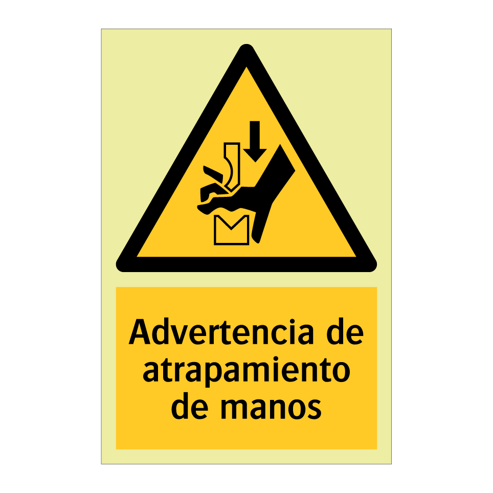 Advertencia de atrapamiento de manos