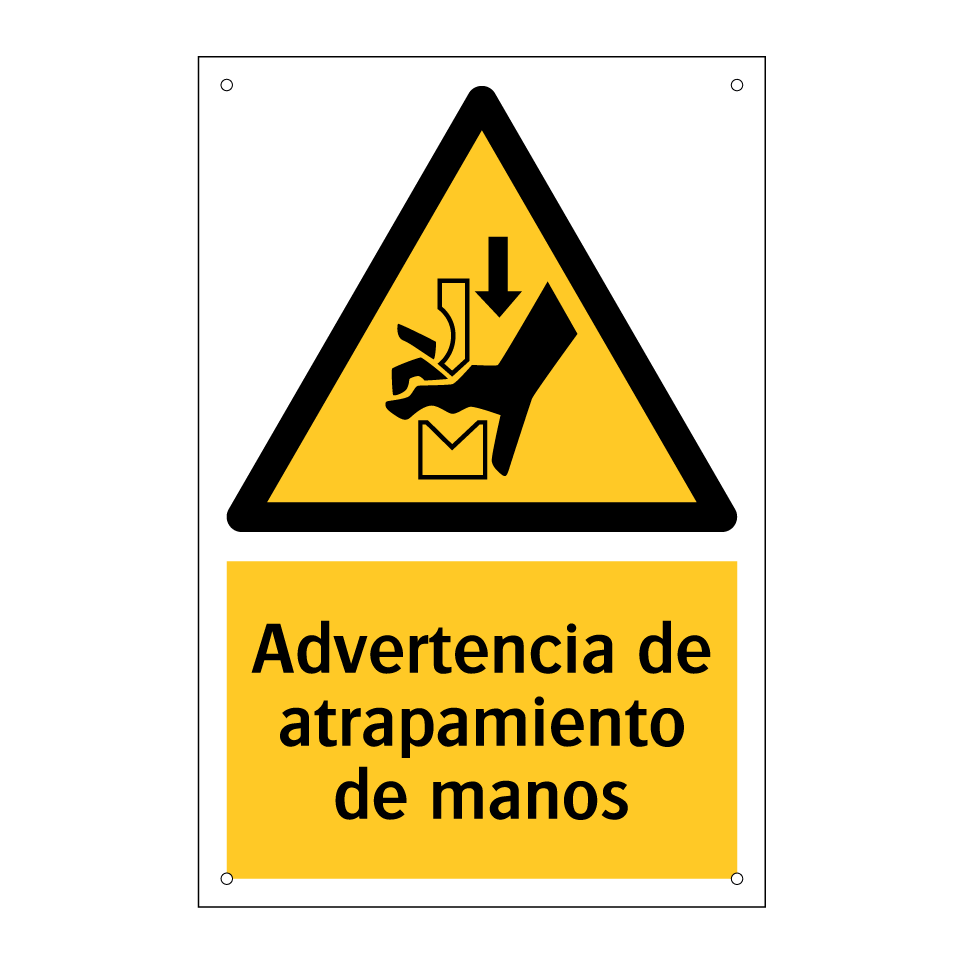 Advertencia de atrapamiento de manos