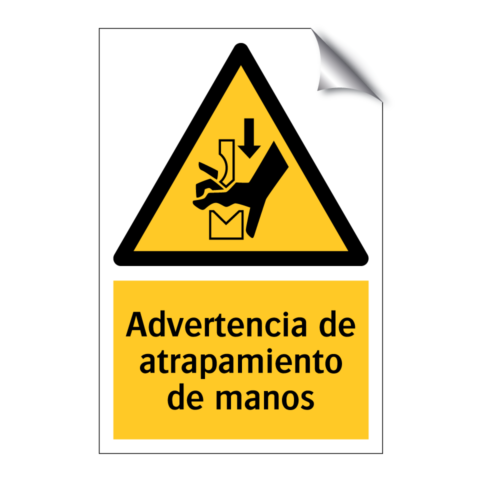 Advertencia de atrapamiento de manos