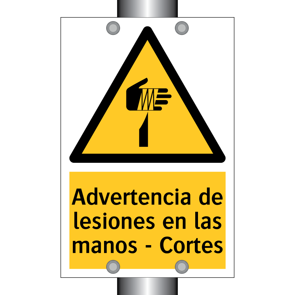 Advertencia de lesiones en las manos - Cortes