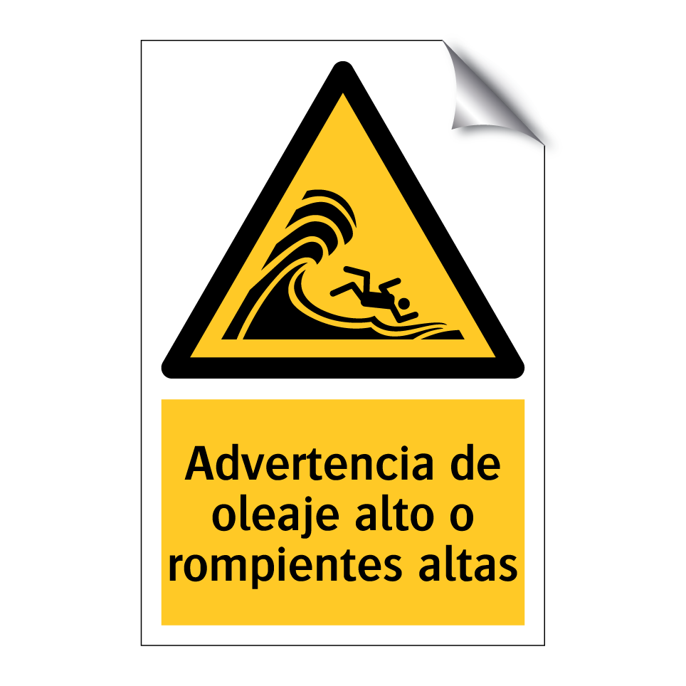 Advertencia de oleaje alto o rompientes altas