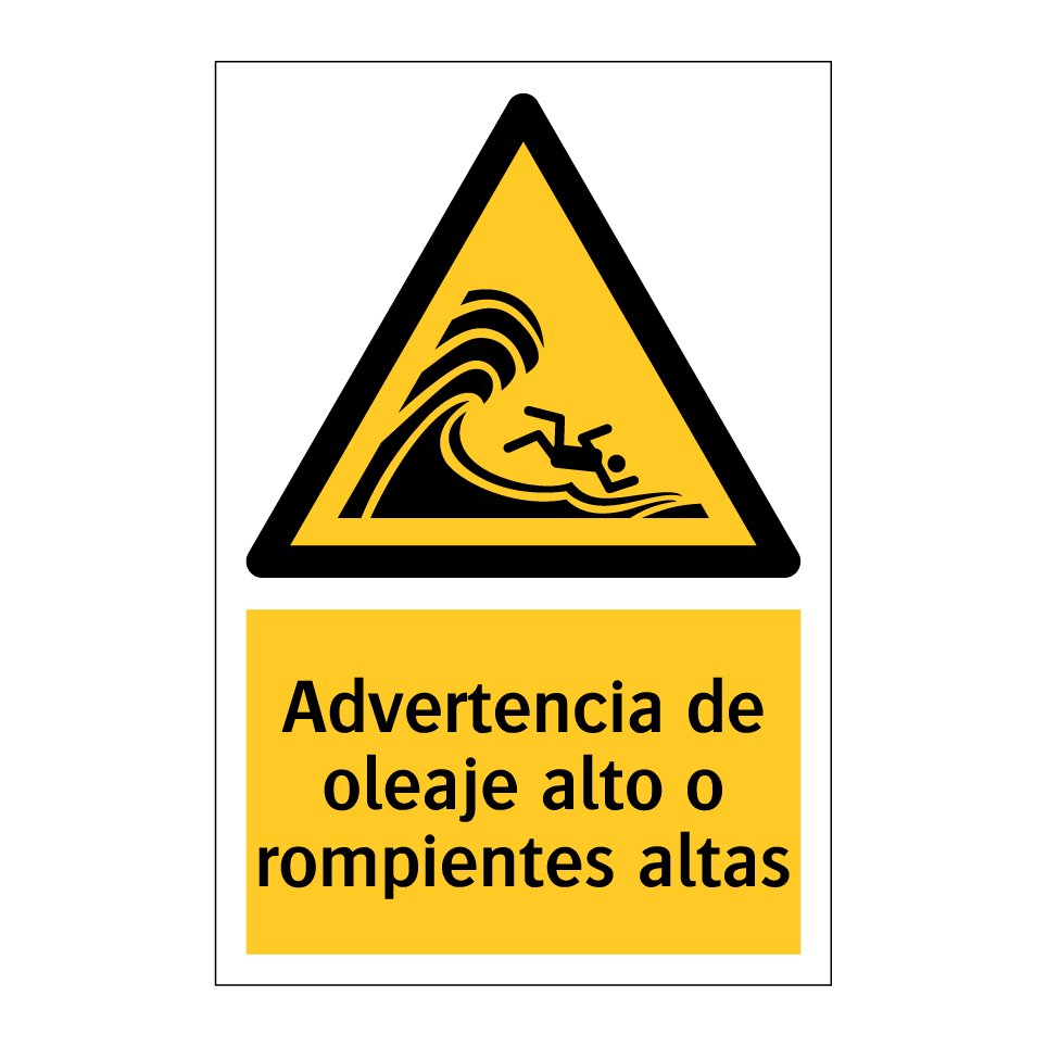 Advertencia de oleaje alto o rompientes altas