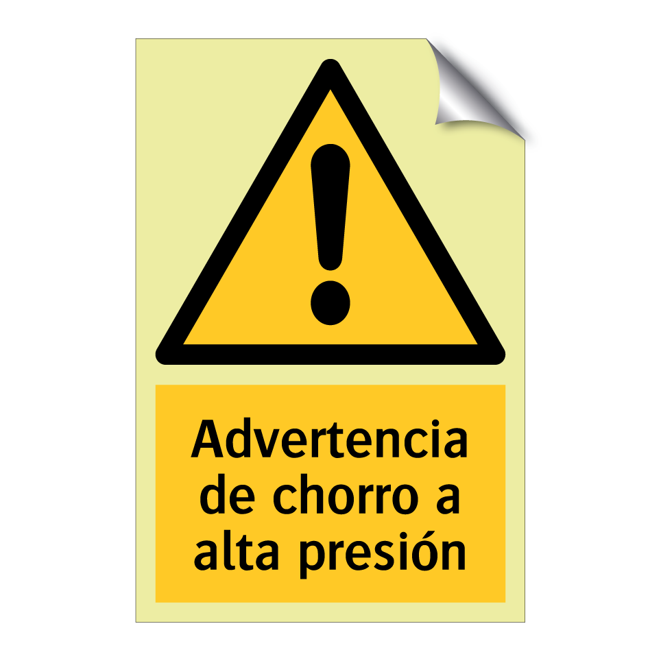Advertencia de chorro a alta presión