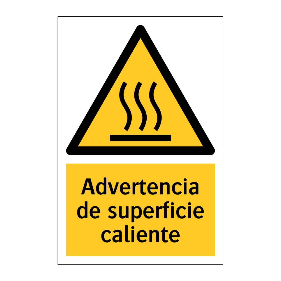 Advertencia de superficie caliente