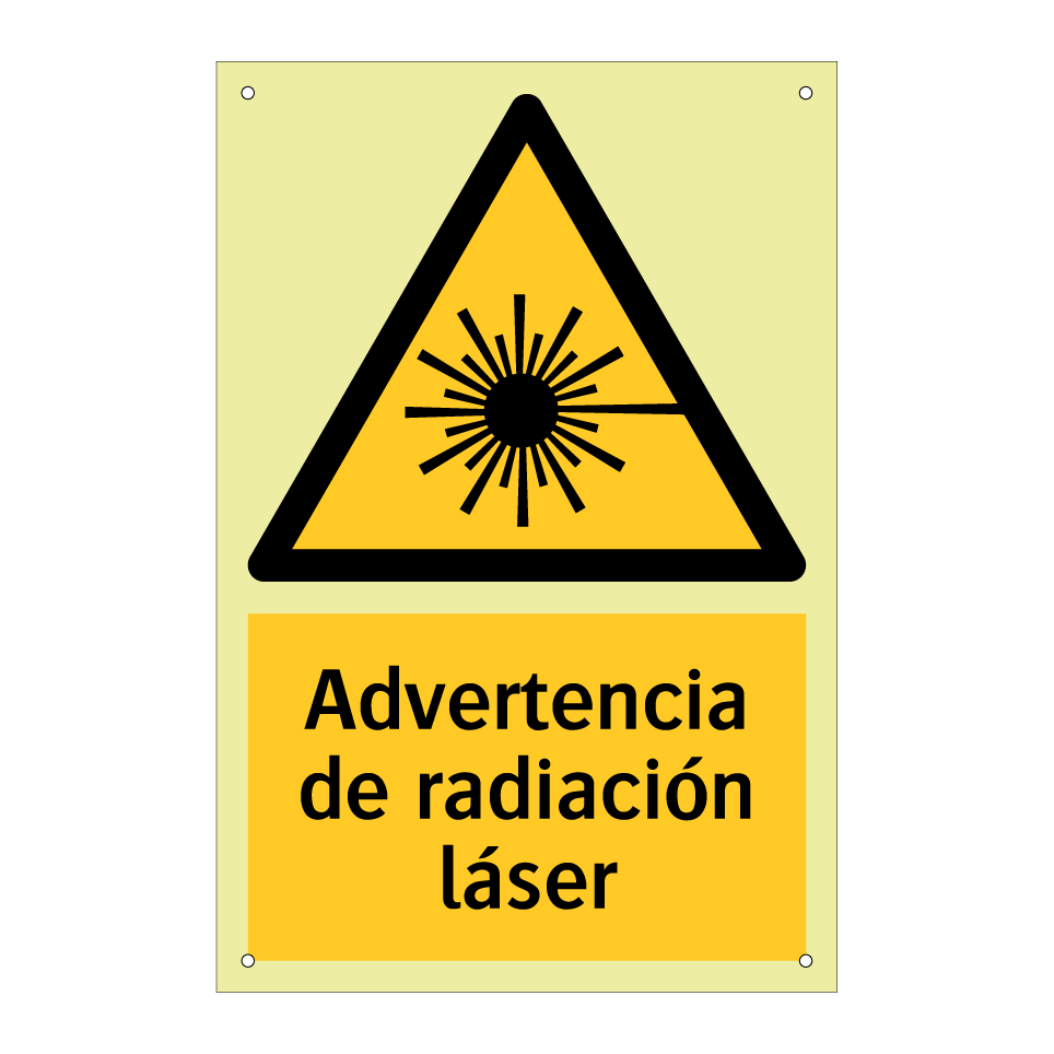 Advertencia de radiación láser