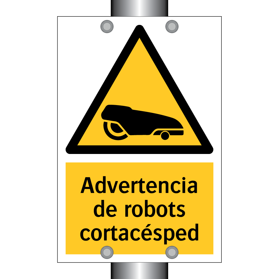 Advertencia de robots cortacésped