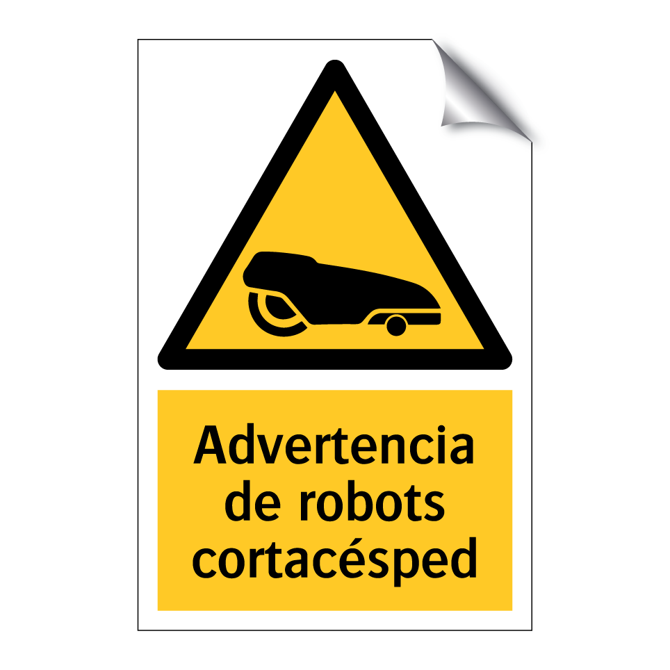 Advertencia de robots cortacésped