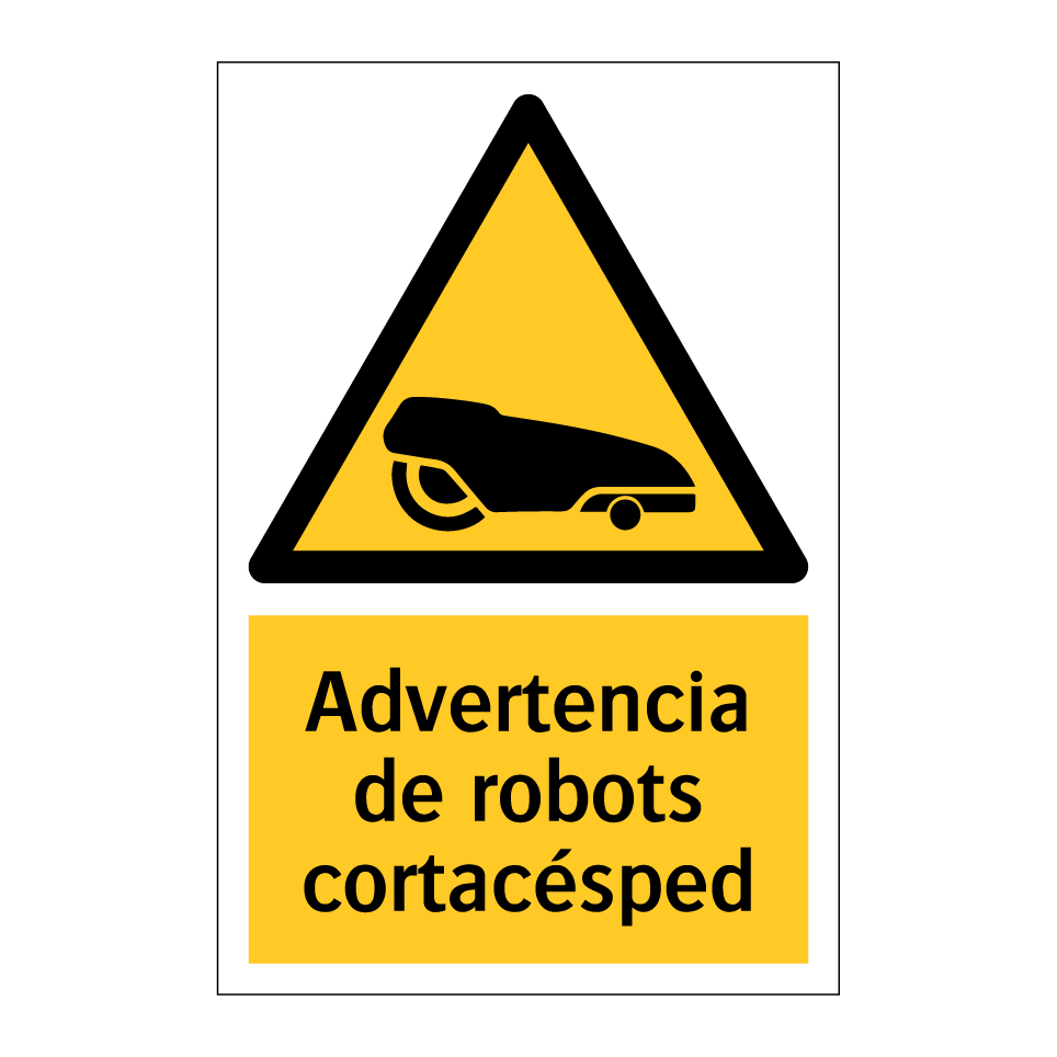 Advertencia de robots cortacésped