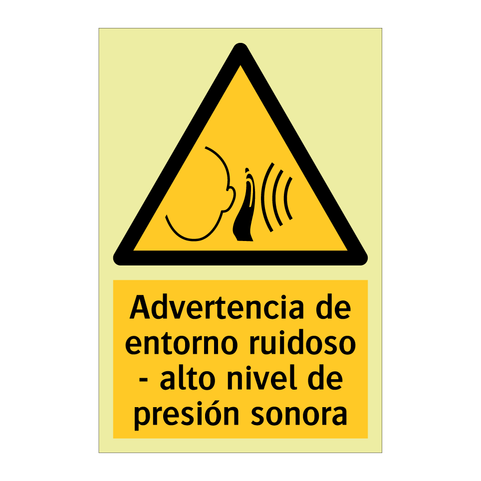 Advertencia de entorno ruidoso - alto nivel de presión sonora