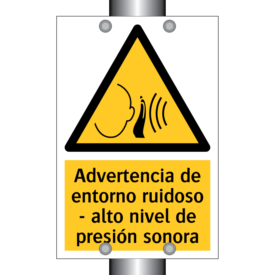 Advertencia de entorno ruidoso - alto nivel de presión sonora