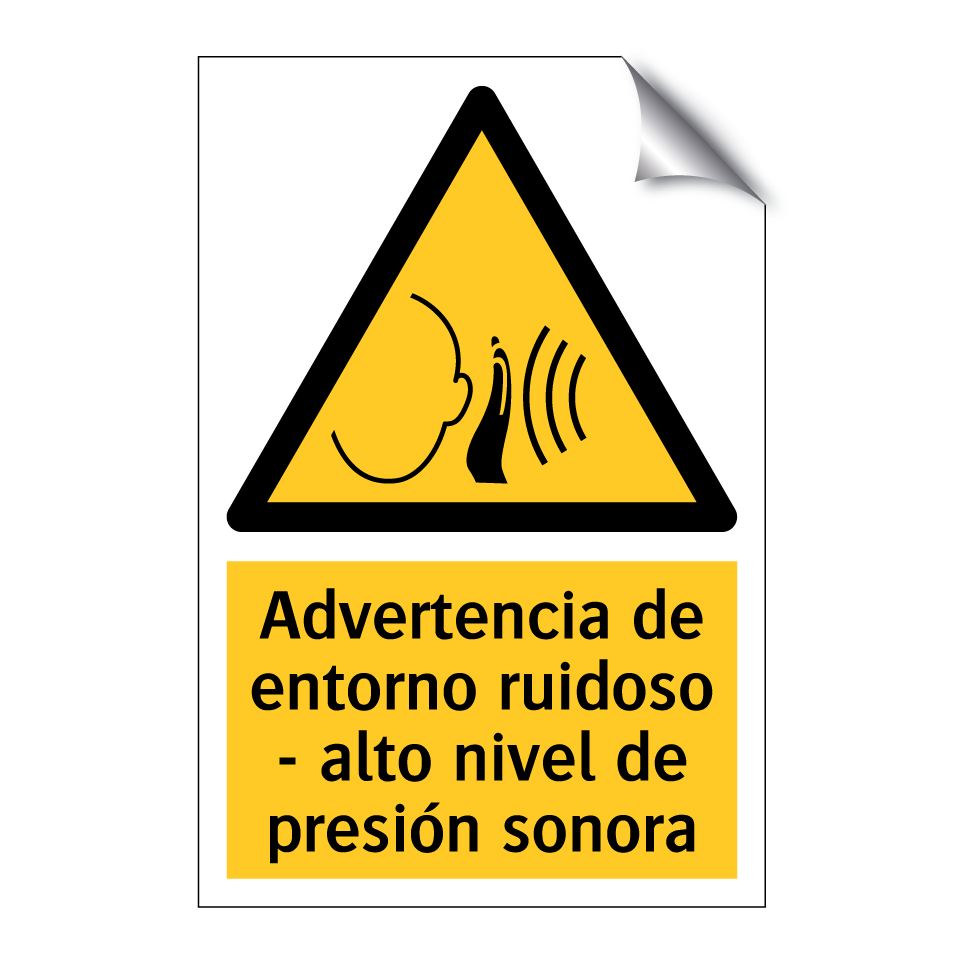 Advertencia de entorno ruidoso - alto nivel de presión sonora